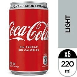 COCA COLA LIGHT LATA 220cc 6 UNIDADES - Bar Abierto Tienda de Licores