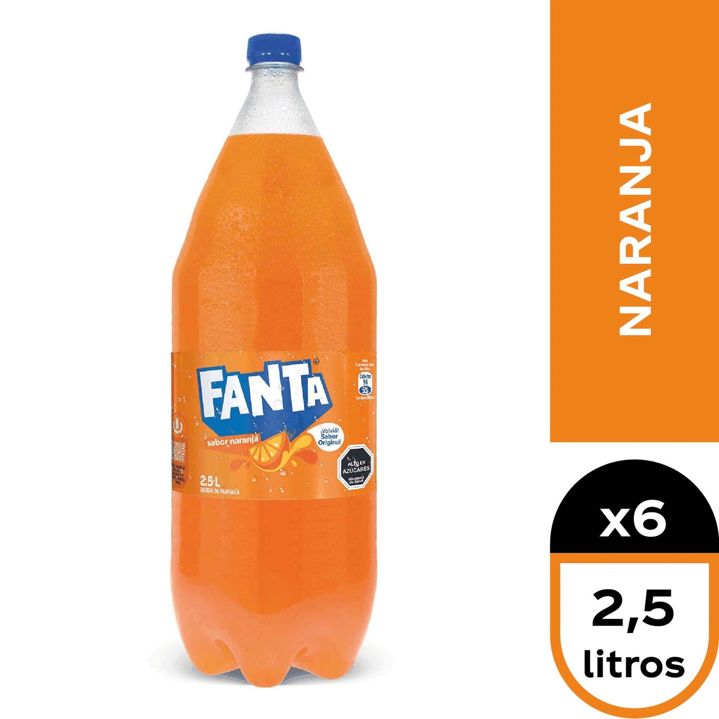 FANTA NARANJA 2,5 LT 6 UNIDADES - Bar Abierto Tienda de Licores