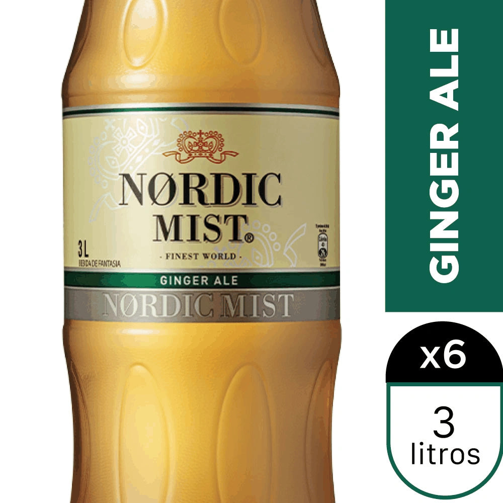 NORDIC MIST GINGER ALE 3 LT 6 UNIDADES - Bar Abierto Tienda de Licores