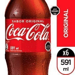 COCA COLA ORIGINAL 591cc 6 UNIDADES - Bar Abierto Tienda de Licores