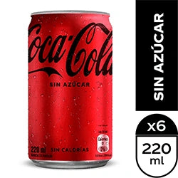 COCA COLA ZERO 220cc 6 UNIDADES - Bar Abierto Tienda de Licores
