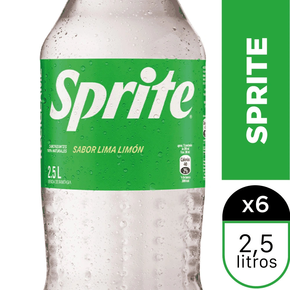 SPRITE 2,5 LT 6 UNIDADES - Bar Abierto Tienda de Licores