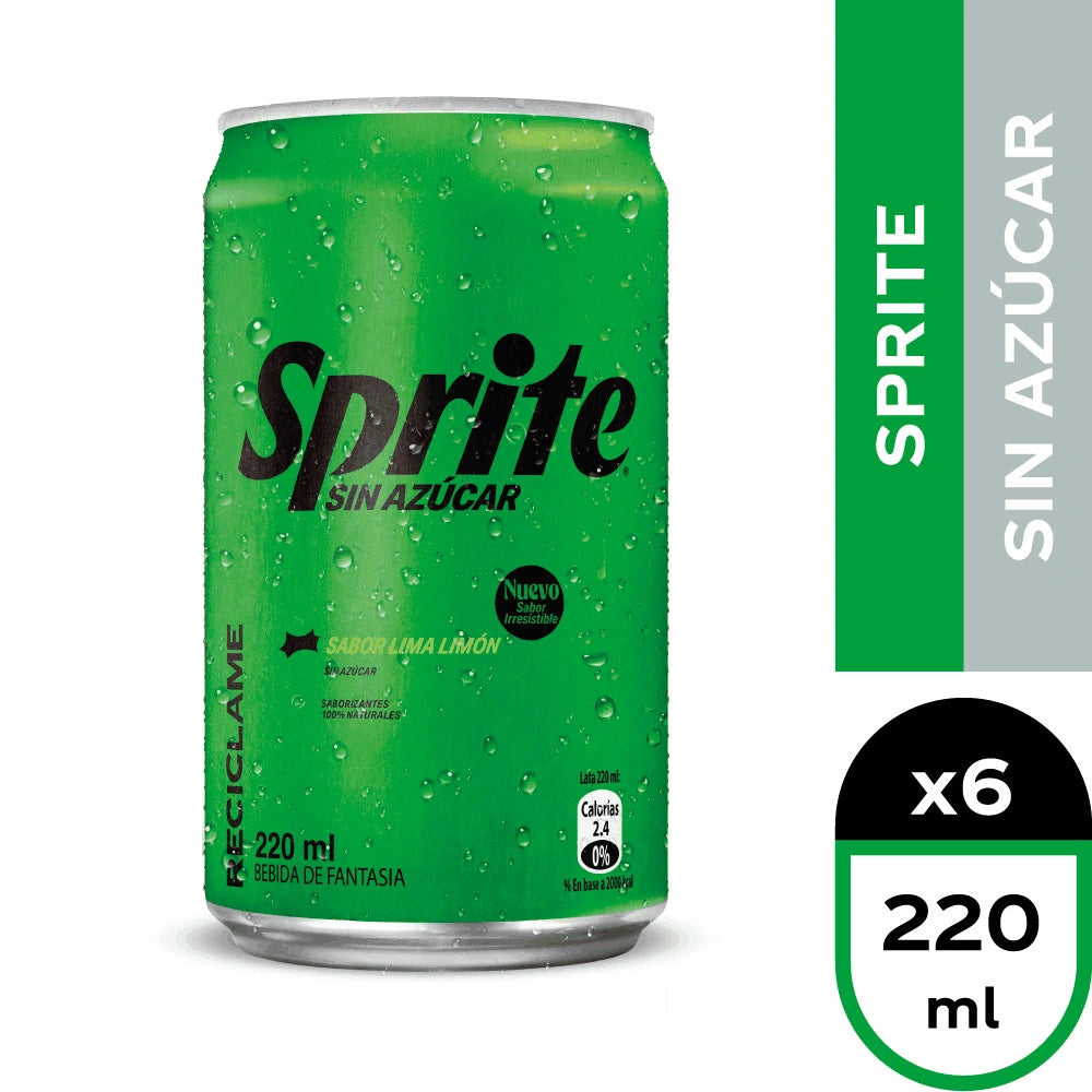 SPRITE ZERO 220cc 6 UNIDADES - Bar Abierto Tienda de Licores