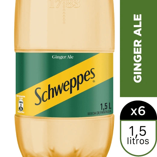 SCHWEPPES GINGER ALE 1,5 LT 6 UNIDADES - Bar Abierto Tienda de Licores