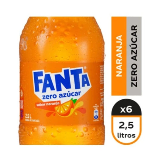FANTA ZERO 2,5 LT 6 UNIDADES - Bar Abierto Tienda de Licores