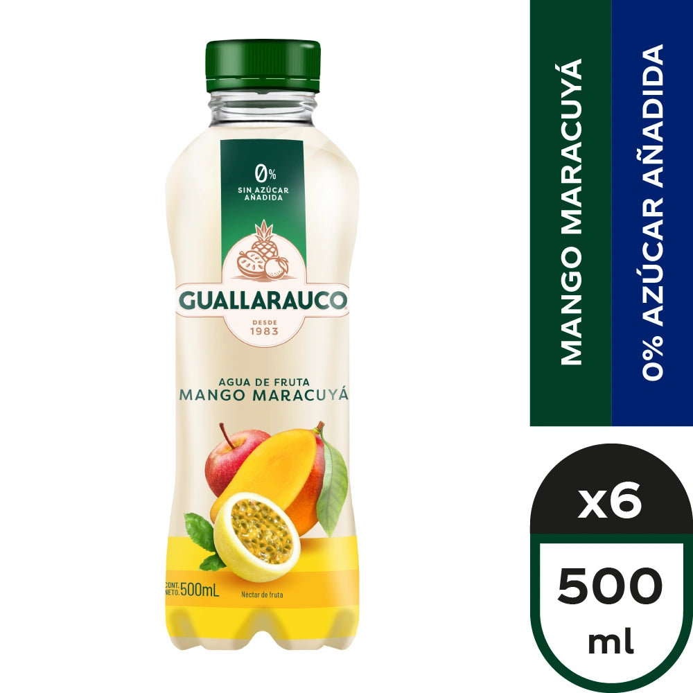 AGUA GUALLARAUCO MARACUYÁ 500cc 6 UNIDADES - Bar Abierto Tienda de Licores