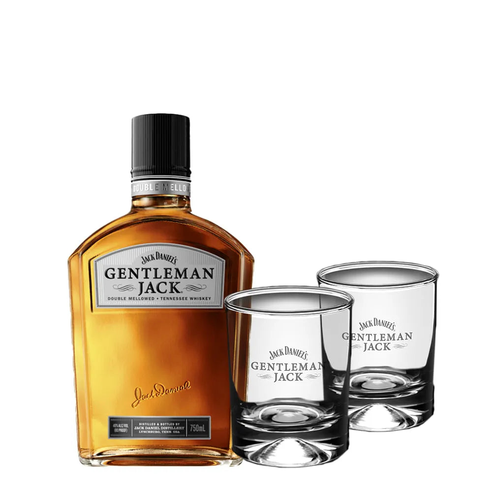 PACK GENTLEMAN JACK 750CC + 2 VASOS EXCLUSIVOS - REGALO IDEAL - Bar Abierto Tienda de Licores