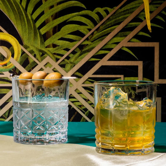 SET DE 6 VASOS BAJO DE VIDRIO VINTAGE DIAMOND 330ML