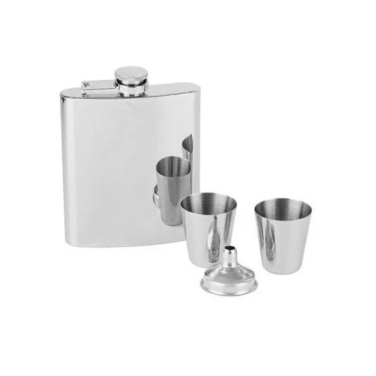 SET BAR 4 PZS LICORERA ACERO LUGANO